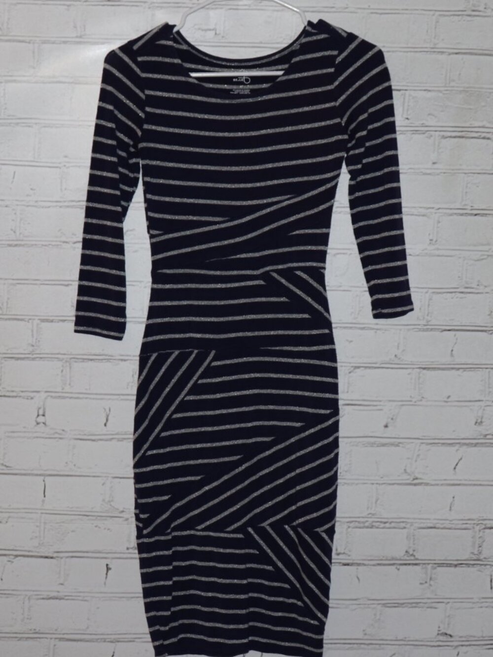 🔵✨ Belle Sky Striped Knit Dress · XS